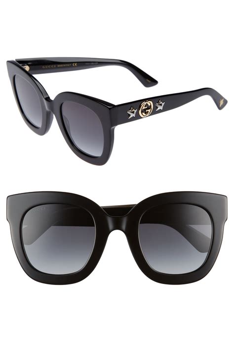 glass l'aveugle black gucci|Oversized rectangular sunglasses in black acetate.